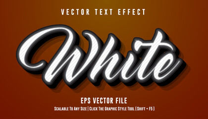 white font effect. editable text effect 