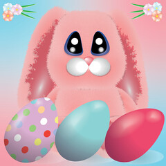 easter bunny with eggs