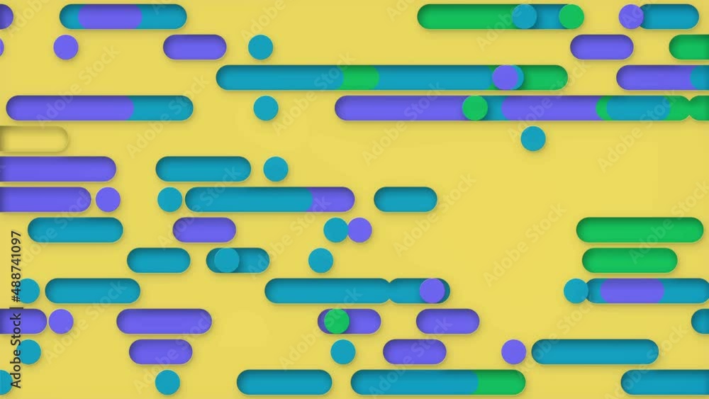 Poster pattern of geometric shapes with trendy gradient. 3d rendering loop animation 4k