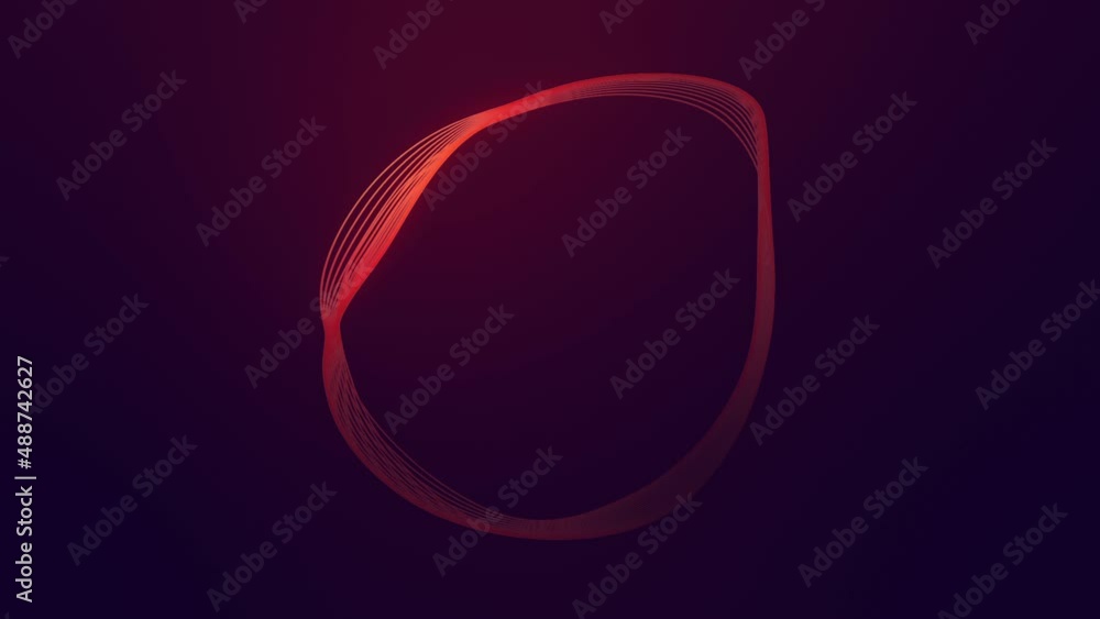 Poster Movement of distorted circle contours 3d rendering loop animation HD
