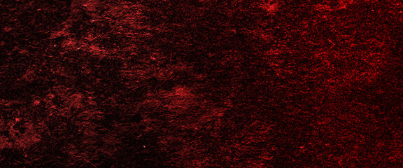 red cement wall with dark texture and banner background, Scary red wall for background. red wall scratches, red marble texture and background for design, grunge background with copy space for text, 