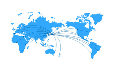 世界地図　ネットワークイメージ　ベクター素材	