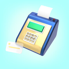 Cash machine and Credit Card realistic 3d vector illustration.