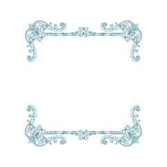 Vector square decorative frame in Baroque Victorian vintage retro style