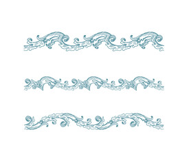 Vector set of decorative seamless borders in Baroque Victorian vintage retro style
