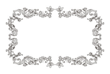 Vector horizontal decorative frame in Baroque Victorian vintage retro style