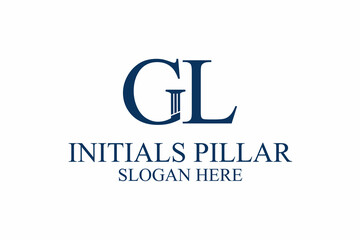 legal pillar logo, initial letter g/L. premium vector