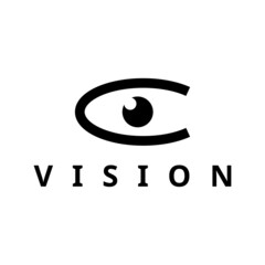 letter c eye vision logo design