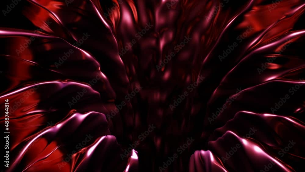 Poster a bright and interesting tunnel.design. red tunnels made with the help of various rays of light in a