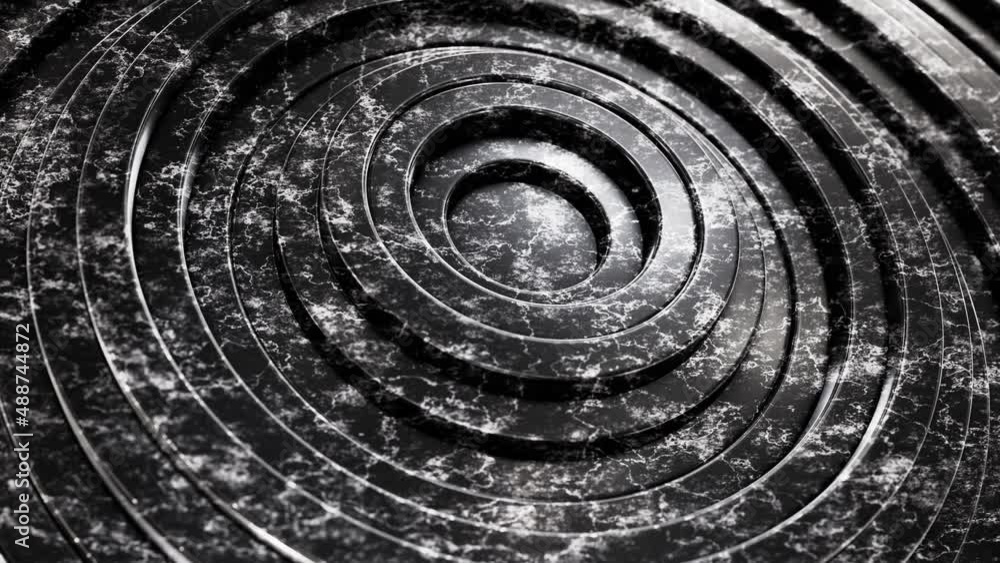 Poster abstract looping 3d animation of the moving black marble rings rendered in uhd as motion background