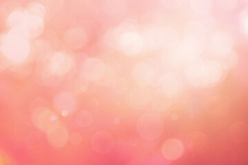 Abstract blurred orange color and peach for background, Blur festival lights outdoor and pink bubble focus texture decoration.