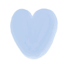 Hand drawn watercolor element for nursery in boho style. Vector illustration. Blue watercolor heart.