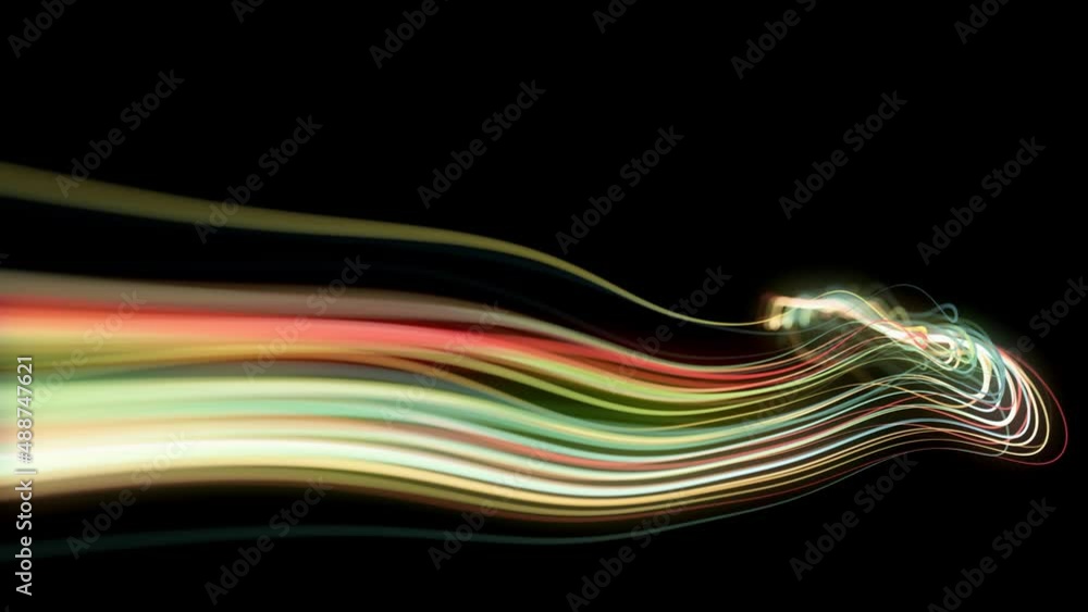 Poster abstract slow motion swirling strings particles background loop/ 4k animation of an abstract wallpap