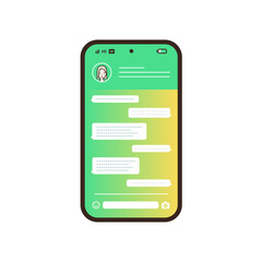 スマートフォン メッセージアプリのイラスト