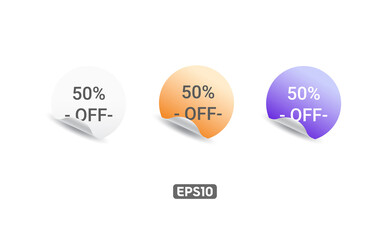 Vector illustration of 50% off reduction tag