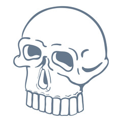 Stylized Skull. Vector Outline Illustrations.
