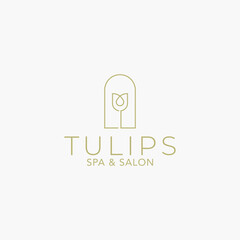 Tulip flower illustration for logo, suitable for yoga club logo, health therapy, beauty, boutique, aesthetic, and so on 