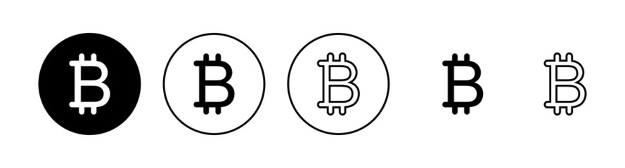 Bitcoin icons set. bitcoin sign and symbol. payment symbol. cryptocurrency logo
