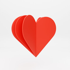 3d cartoon icon  love heart symbol for mockup template presentation infographic  3d render illustration