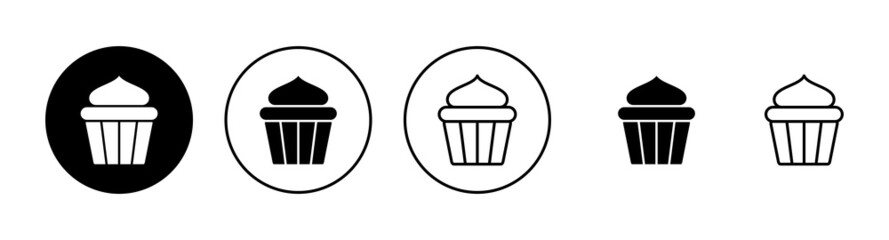 Cup cake icons set. Cup cake sign and symbol