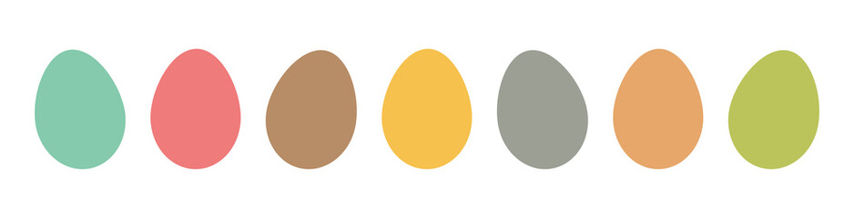 Easter eggs icons collection. Painted Easter eggs vector illustration.