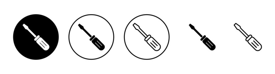 Screwdriver icons set.tools sign and symbol