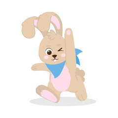 cute rabbit with scarf