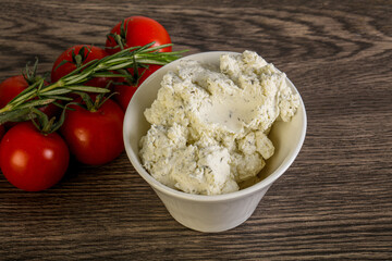 Soft cream cheese with herbs
