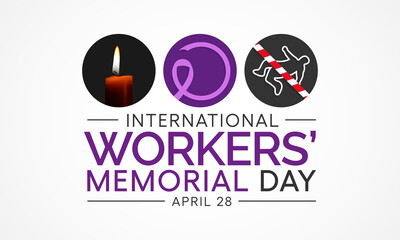 International Workers memorial day is observed every year on April 28, Vector illustration