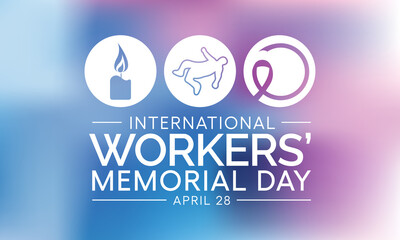 International Workers memorial day is observed every year on April 28, Vector illustration