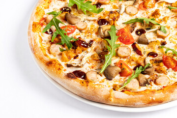 pizza on the white background