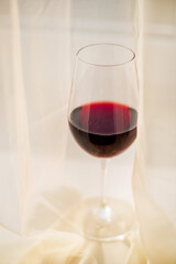 red wine in the glass
