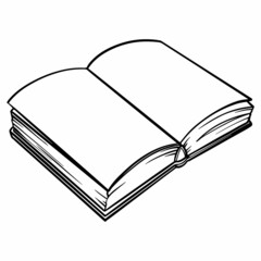 vector hand drawn book in doodle style. Open books isoleted on white