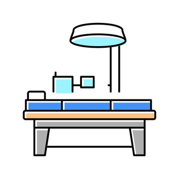 Operating Table Color Icon Vector Illustration