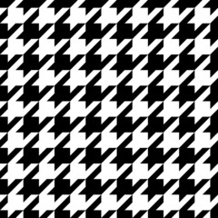 Houndstooth seamless pattern. Repeated houndtooth texture. Black hound tooth on white background. Repeating pepita plaid patern for design print. Simple abstract plaid dogstooth. Vector illustration