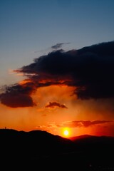 夕暮れの空のクローズアップ写真