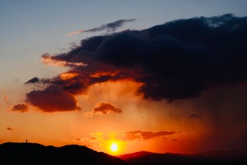 夕暮れの空のクローズアップ写真
