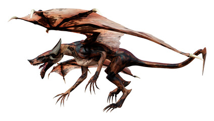 3D Rendering Fairy Tale Dragon on White