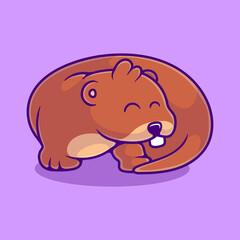 cute otter illustration suitable for mascot sticker and t-shirt design