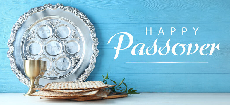 Beautiful greeting card for celebration of Passover