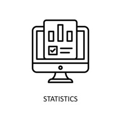 Statistics Vector Outline Icon Design illustration. Fintech Symbol on White background EPS 10 File