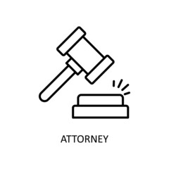 Attorney Vector Outline Icon Design illustration. Fintech Symbol on White background EPS 10 File