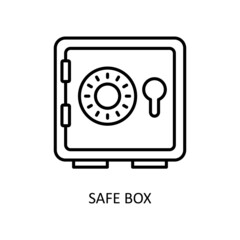 Safe Box Vector Outline Icon Design illustration. Fintech Symbol on White background EPS 10 File
