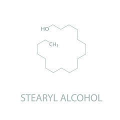 Stearyl alcohol molecular skeletal chemical formula.	