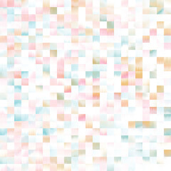 Optical low poly pixel grid dye blur texture background. Seamless washed out geometric ombre effect. 80s style retro square shape pattern. High resolution funky beach wear fashion textile tile.