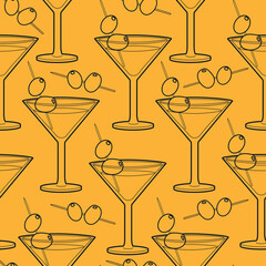 Vector bartender equipment seamless pattern.