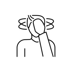 Vertigo color line icon. Human diseases.