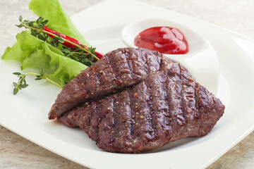 Grilled machete skirt beef steak