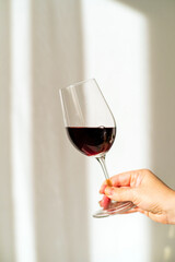 red wine in the glass