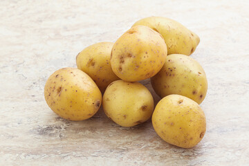 Raw small organic baby potato